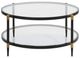 Uttermost® Chadid Glass Top Coffee Table with Black Frame and Gold Accents-3