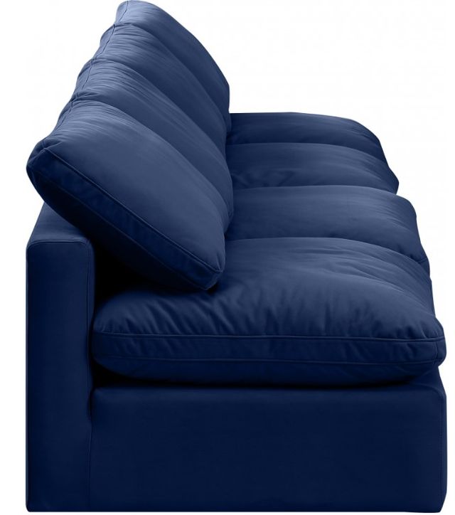 Meridian Furniture Indulge 4-Piece Navy Armless Velvet Sofa-2