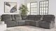 Parker House® Alpine 7-Piece Airy Midnight Power Reclining Curved Sectional-1