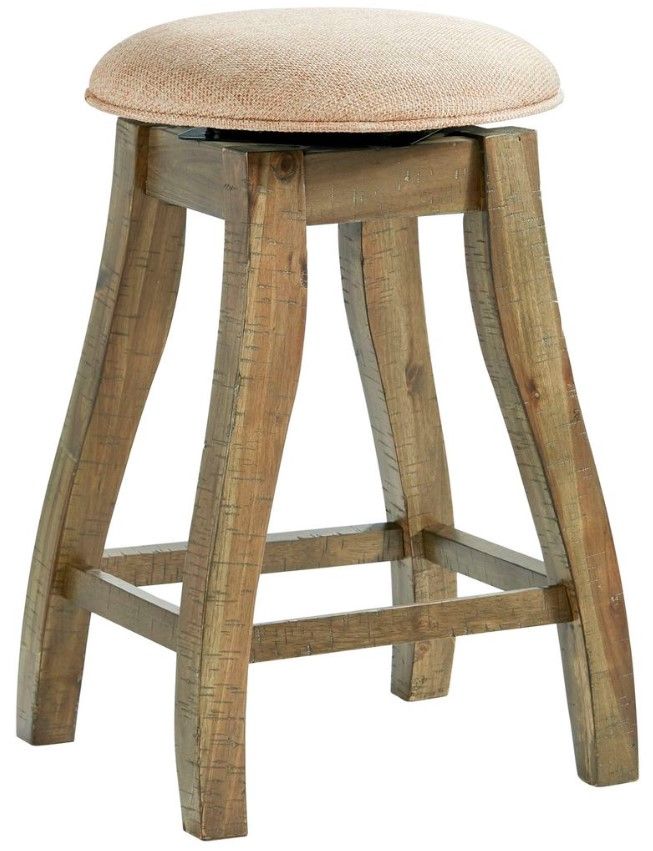 Elements International Stone Beige/Gray Swivel Counter Stool Bob