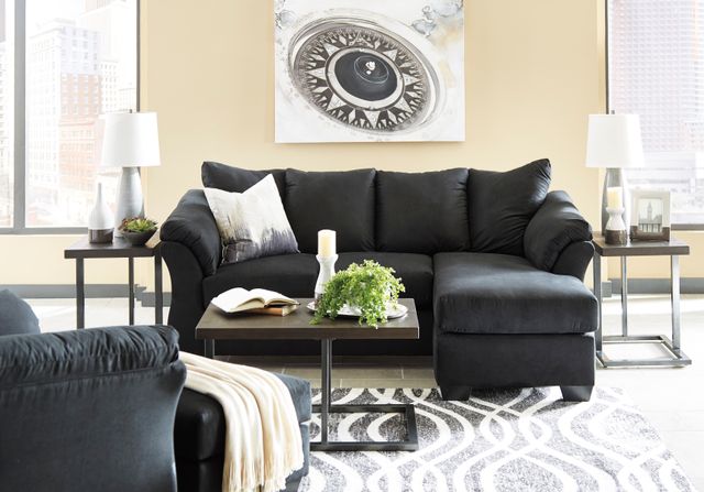 Signature Design by Ashley® Darcy Black Chaise Sofa-2