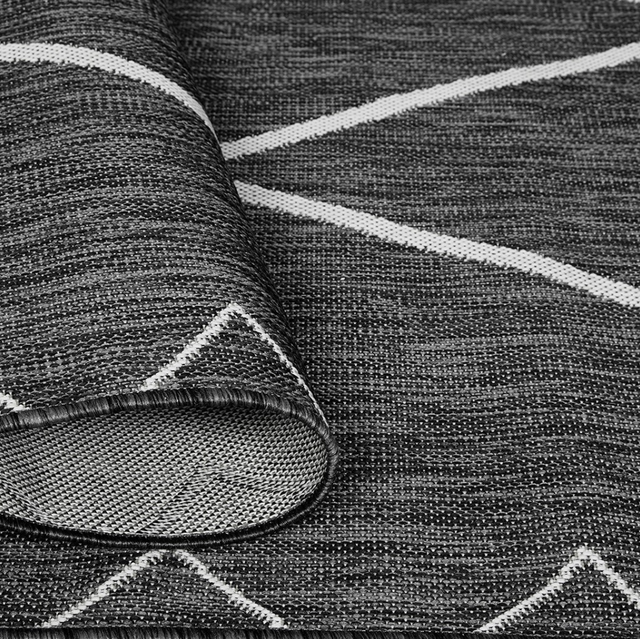 Olliix by Madison Park Darya Grey/White 5x7' Moroccan Indoor/Outdoor Rug-1