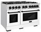 ZLINE Autograph Edition 48" Stainless Steel Pro Style Dual Fuel Range with White Matte Door and Matte Black Accents-2