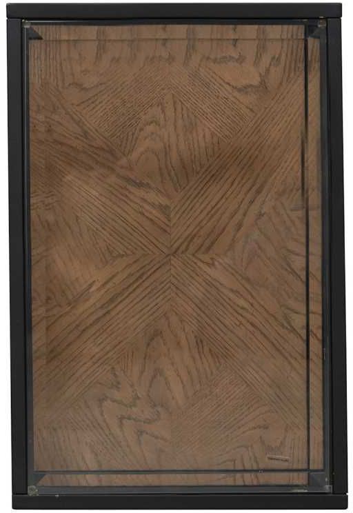 Liberty Furniture Bedford Glass Top Chairside Table with Black/Weathered Oak Base-4
