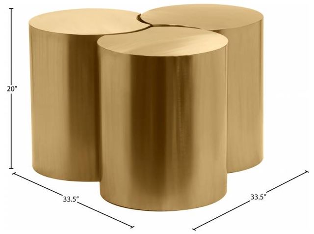 Meridian Furniture Dimple 3-Piece Gold 20" Modular Nesting Table Set-3
