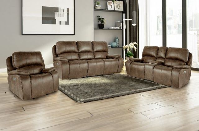 New Classic® Home Furnishings Brookings Brown Power Glider Recliner-1