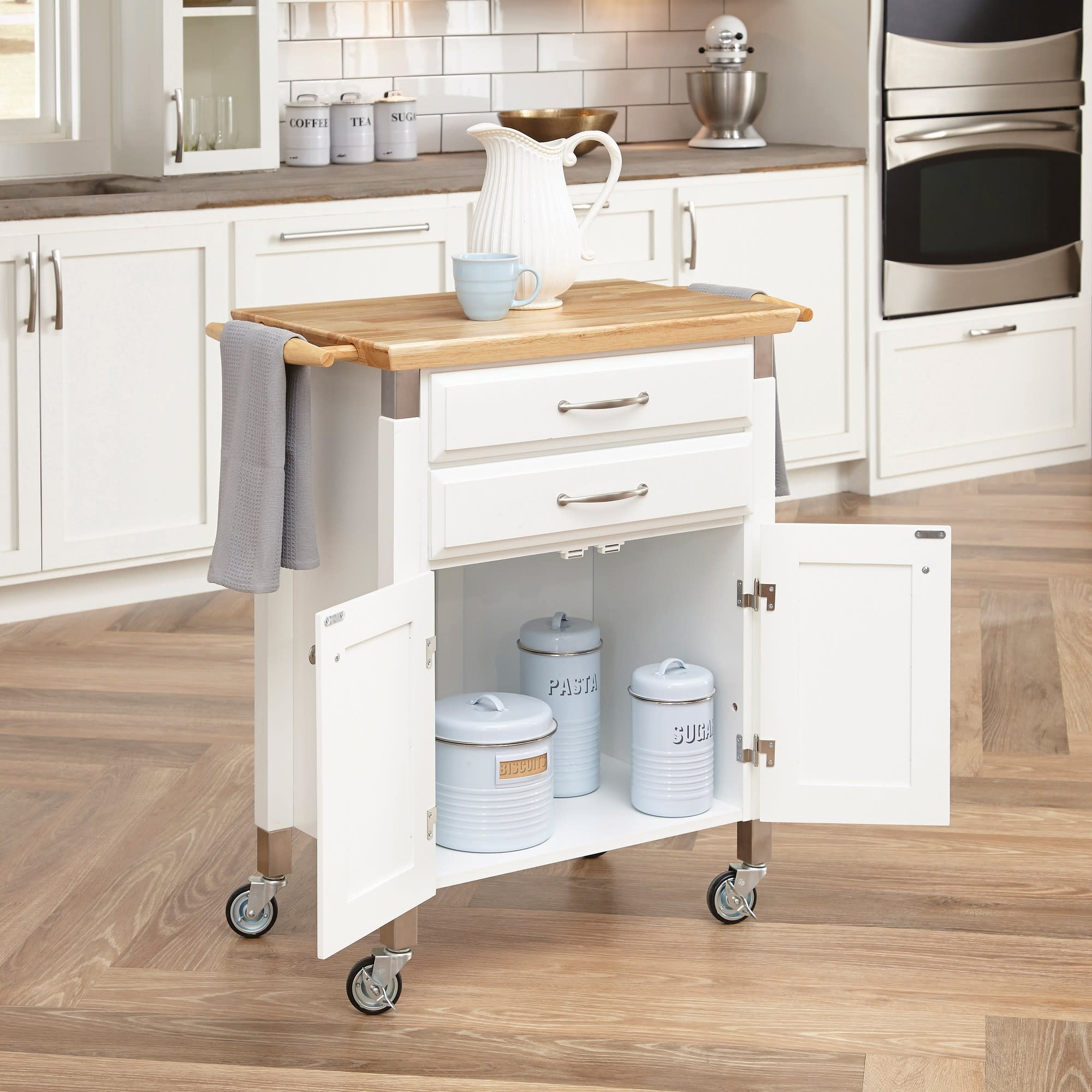 homestyles Dolly Madison White Kitchen Cart - Thumbnail 3