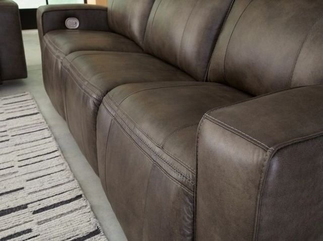Signature Design by Ashley® Game Plan Concrete Power Reclining Sofa-4