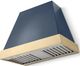 La Cornue CornuFé Euclid 36" Winter Sky Wall Mounted Range Hood with Polished Brass Trim-0
