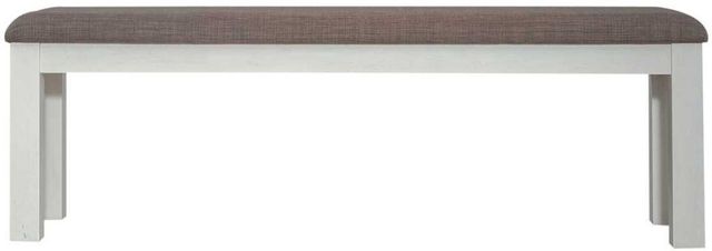 Liberty Furniture Brook Bay Gray/Textured White Upholstered Dining Bench-2