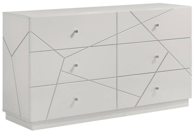 ACME Furniture Esther White/Silver High Gloss Dresser-0