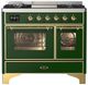 Ilve® Majestic III 40" Emerald Green Pro Style Dual Fuel Natural Gas Range with Triple Glass Door and Brass Trim-0