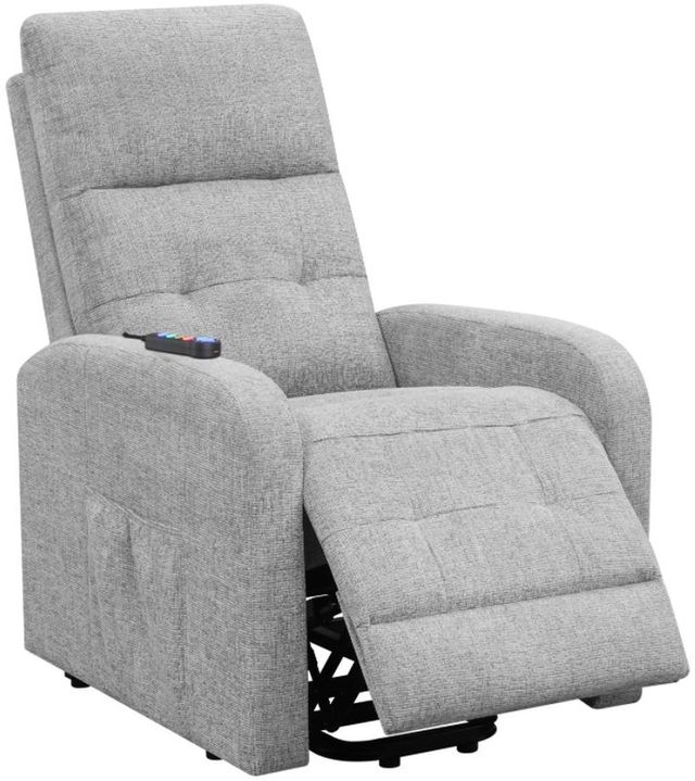 Coaster® Howie Grey Tufted Upholstered Power Lift Recliner-1