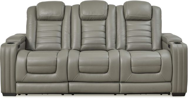 Signature Design by Ashley® Backtrack Gray Power Reclining Sofa-1