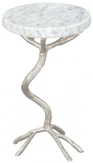 Zuo® Modern Joel White Side Table with Silver Base-0