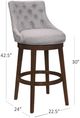 HH2 Home Halbrooke Chocolate/Smoke Gray Swivel Bar Stool-4