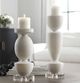 Uttermost® Lido 2-Piece White Stone Candleholders Set-1