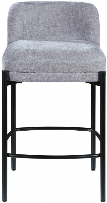 Meridian Furniture Burton Gray Chenille Bar/Counter Stool-1