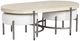 Magnussen Home® Jennings 3-Piece Edgecomb Gray Oval Cocktail Table with Weathered Antique Nickel Base and Two Ottomans Set-0