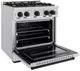 ZLINE Classic Series Autograph Edition 30" Stainless Steel Pro Style Dual Fuel Range with Matte Black Accents-4
