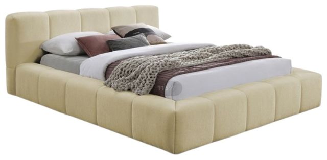 Meridian Furniture Carlin Beige Queen Upholstered Panel Bed-0