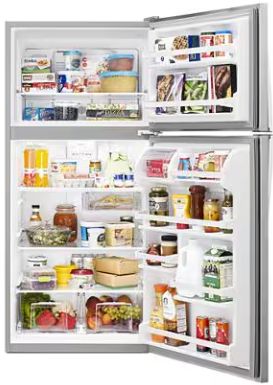 Whirlpool® 30" 18.3 Cu. Ft. Monochromatic Stainless Steel Top Freezer Refrigerator-3