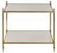 Century® Odesa Glass Top Chairside Table with Brass Frame-1
