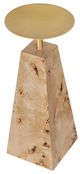 A & B Home Soft Gold/Warm Brown Burl Wood Pedestal Candle Holder-1