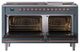 Ilve® Nostalgie II Noblesse 60'' Blue Gray Pro Style Dual Fuel Range with Copper Trim-2