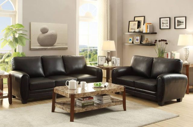 Homelegance® Rubin Black Loveseat-1
