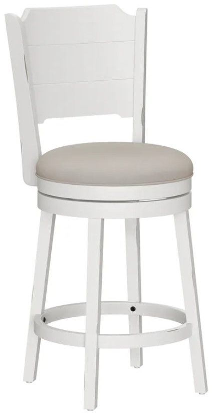 HH2 Home Clarion Fog Gray/White Round Bar Stool-0