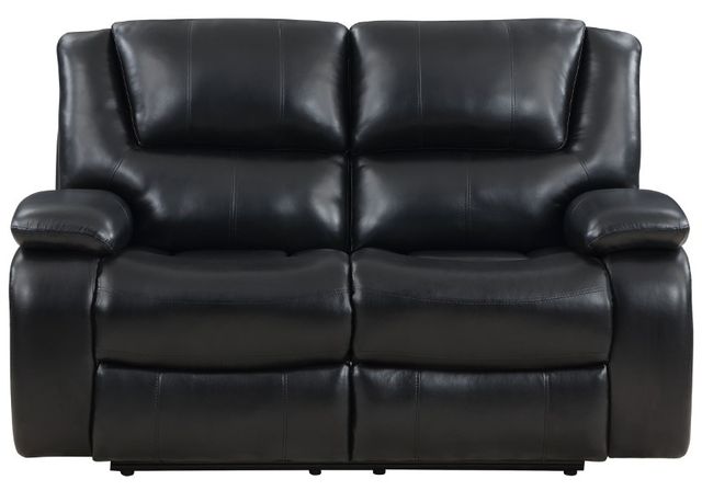 Coaster® Camila Black Manual Reclining Loveseat-2
