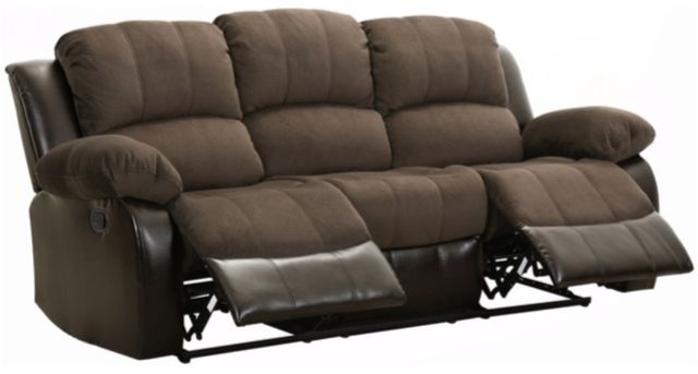 Homelegance® Cranley Chocolate Manual Double Reclining Sofa-0