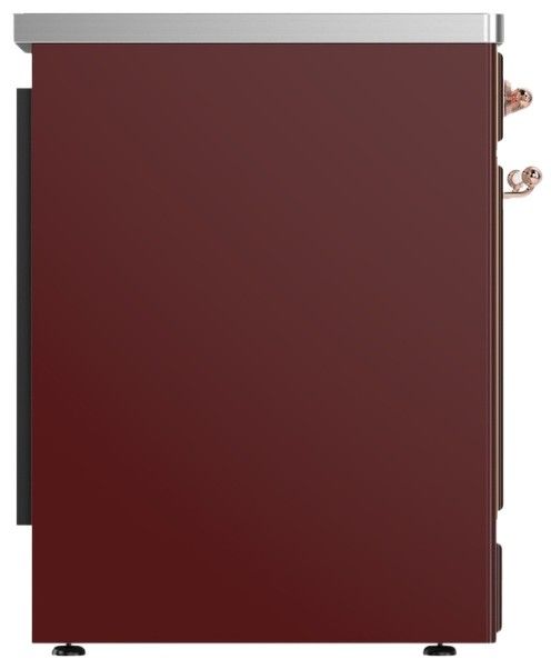 Ilve® Majestic III 30" Burgundy Pro Style Induction Range with Solid Door and Copper Trim-3