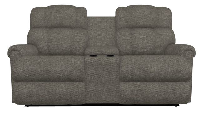 La-Z-Boy® Pinnacle Graphite Power Wall Reclining Loveseat with Headrest and Console-1