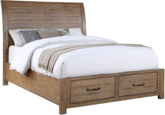 Winners Only® Andria Brown Queen Sleigh Storage Bed-0