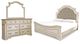Signature Design by Ashley® Realyn 3-Piece Chipped White Queen Upholstered Panel Bed Set-1