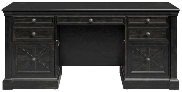 Martin Furniture Kingston Dark Chocolate Double Pedestal Desk-0