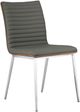 Armen Living Cafe 2-Piece Brushed Stainless Steel/Gray/Walnut Side Chair Set-2