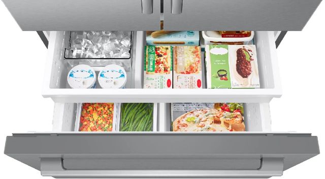 Samsung Bespoke AI 36'' 29.5 Cu. Ft. Fingerprint Resistant Stainless Steel Freestanding French Door Refrigerator-2