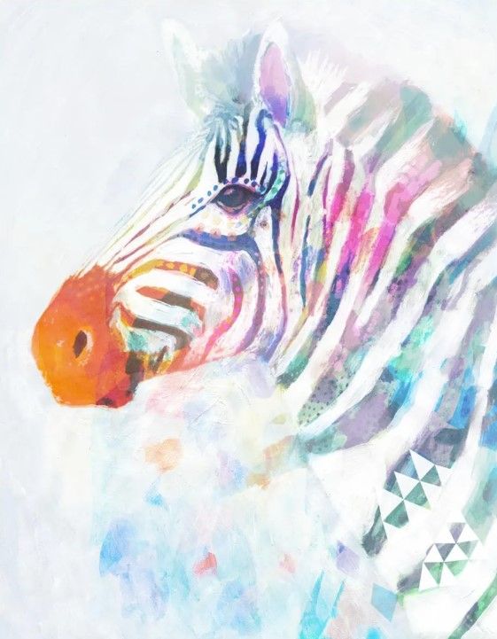 Classy Art Fluorescent Zebra I by Victoria Borges Wall Art-2