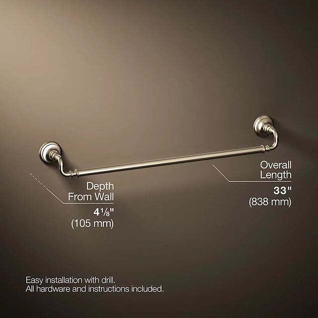 KOHLER® Artifacts® Vibrant Brushed Bronze 30" Towel Bar-2