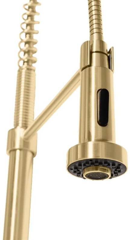 ZLINE Autograph Edition Apollo Champagne Bronze Pull Down Spring Single Handle Kitchen Faucet-3