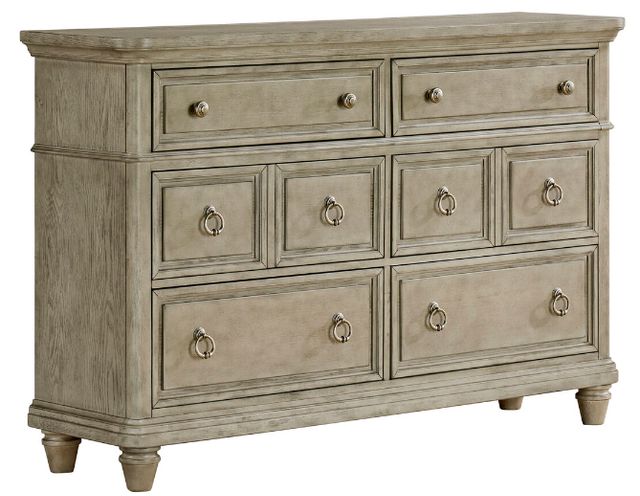 Elements International Whit-Ash Light Gray Dresser and Mirror-1