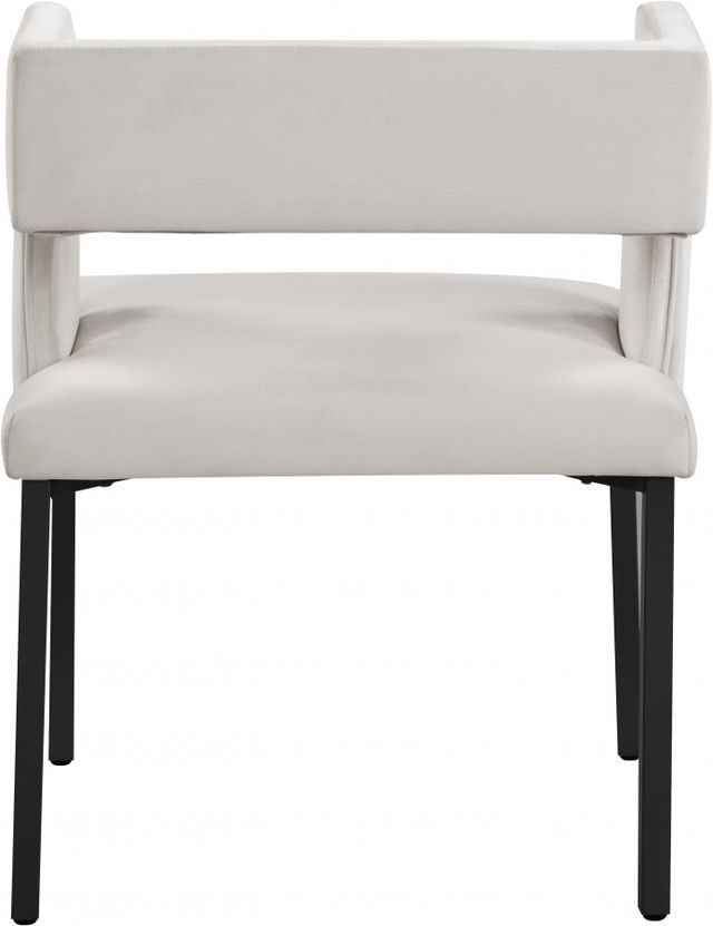 Meridian Furniture Caleb Cream/Matte Black Velvet Dining Chair-3