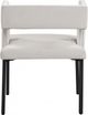 Meridian Furniture Caleb Cream/Matte Black Velvet Dining Chair-3
