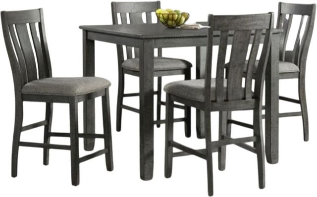 American Wholesale Furniture Hawthorne 5-Piece Gray Pub Dining Set-0