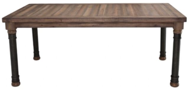 Michael Amini® Crossings Reclaimed Barn Dining Table with Gunmetal Base-2