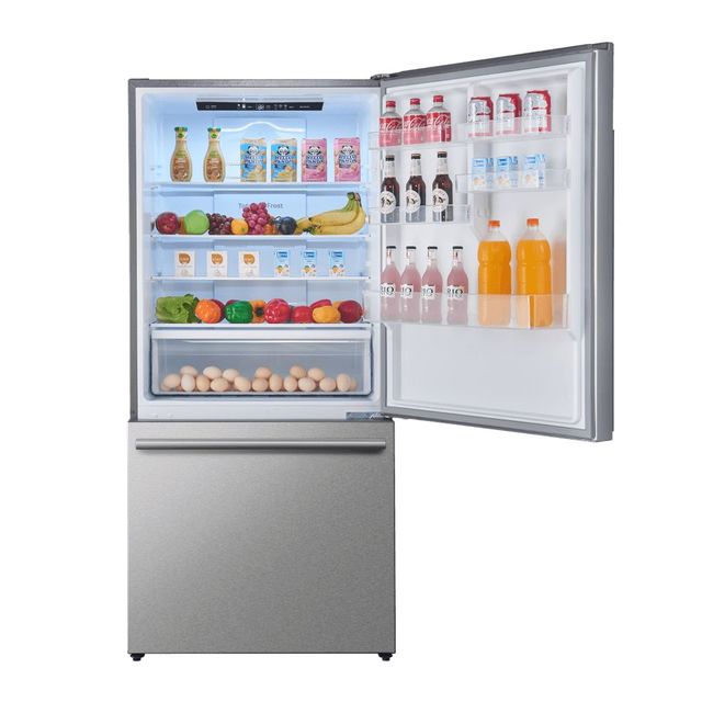 FORNO® Milano Espresso 34 in. 17.2 Cu. Ft. Stainless Steel Counter Depth Bottom Freezer Refrigerator-10
