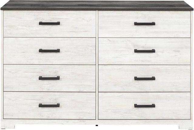 Signature Design by Ashley® Shawburn Whitewash/Charcoal Gray Eight Drawer Dresser-1